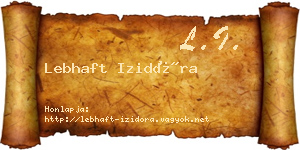 Lebhaft Izidóra névjegykártya